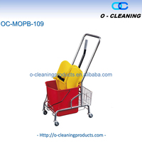 O-Cleaning Hotel Restaurant Krankenhaus Side Squeeze Wringer Kommerzieller Mopp eimer 23Liter Reinigungs caddy mit Rädern, Beschichtung rahmen