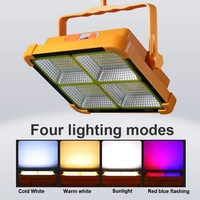Lampe de travail solaire portable, lampe de travail d'urgence à batterie, 5 modes d'éclairage, rechargeable par USB, lampe de travail LED COB super lumineuse