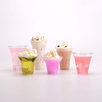 Gobelet à dessert/parfait en PET à paroi simple, écologique, 9 oz, 92 mm, personnalisé, pour yaourt aux fruits, smoothie, mini dessert jetable en plastique