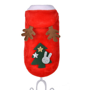Pet <b>Christmas</b> Reindeer Costume Red Winter <b>Dog</b> Clothes Festive <b>Outfit</b> Comfortable Flannel Coat For Small <b>Dogs</b> - Product Image 3