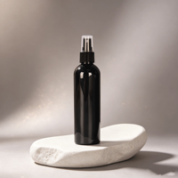 Vente en gros de flacons pulvérisateurs à fine brume en PET noir de 10/30/50/60/100 ml, contenants cosmétiques vides rechargeables, atomiseur de parfum, soins de la peau pour hommes