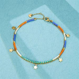 Wholesale <b>rainbow</b> Stone <b>Bracelet</b> Star Dangle Charm <b>Bracelets</b> for Women - Product Image 4