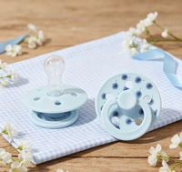 Sucette Bébé Haut de Gamme en Silicone Écologique Non Toxique, Motif Pissenlit Floral, Forme Gourde, Poignée, Débit Variable, Sûre 0-12 Mois