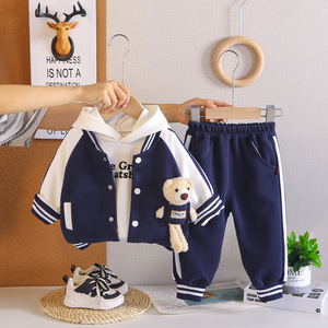 Conjunto de Primavera/Outono para Meninos 2026, Novo e Estiloso, Jaqueta de Algodão com Estampa de Desenho Animado, Conjunto de Três Peças para Bebês de 0-<span class=keywords><strong>1</strong></span>-3-4 Anos - Product Image 4