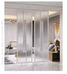 Séparateur de pièce en verre et métal au design Art Déco moderne, panneau flexible pour la maison, écran de séparation en métal décoratif - Product Image 6