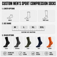 Chaussettes de compression pour la randonnée, le trekking et les activités de plein air, avec soutien du mollet et talon renforcé, OEM