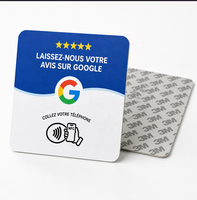 Support de table en acrylique personnalisable avec code NFC et QR, pour carte de membre, utilisation hôtelière, panneau interactif pour avis Google et réseaux sociaux