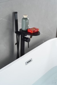 Robinet de salle de bain moderne, ensemble cascade noir pour baignoire autoportante avec douchette à main, pour baignoire et douche HD-BF-0519 Salle de bain moderne - Product Image 1