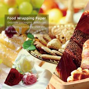 Papier d'emballage alimentaire biodégradable, résistant à la graisse et à l'huile, imprimé sur mesure, pour l'emballage de sandwichs et de produits de charcuterie - Product Image 2