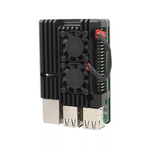 מארז קירור כפול מאווררים מאלומיניום CNC עבור <span class=keywords><strong>Raspberry</strong></span> <span class=keywords><strong>Pi</strong></span> 5 /3B 2B, מארז מתכת לפיזור חום - Product Image 2