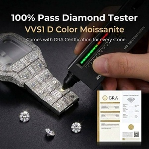 <span class=keywords><strong>Montre</strong></span>-bracelet automatique de luxe pour homme, style Hip Hop, entièrement sertie de moissanite VVS1 couleur D, passe le testeur de diamant - Product Image 3