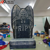 Pierre tombale gonflable RIP Reaper pour fête d'Halloween, décoration de jardin ou maison hantée
