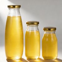 Vente en gros de bouteilles en verre vides pour le lait, le jus, le café, le thé, les boissons énergisantes, les boissons gazeuses avec couvercles métalliques