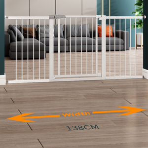Puerta retráctil para perros sin perforación para escalera, puerta para mascotas, barandilla de Metal de alta calidad + Abs, puerta de seguridad para bebés, puerta de juego - Product Image 6