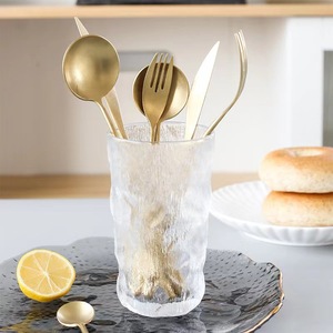 YIMIVIVIAN Vintage Gold Cutlery Set 304 Stainless Steel Steak Knife Fork Spoon Solid Color Dinnerware Sets - Product Image 4