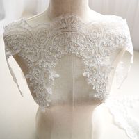 Gaun Pengantin Bordir Bunga Renda Bulu Mata Hiasan Payet Aksesoris Bahan DIY Buatan Tangan Dekorasi Latar Belakang Panggung