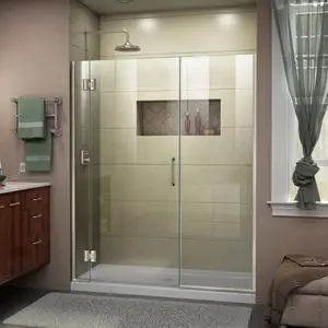 最受欢迎的弧形滑动淋浴门转角小屋6毫米透明玻璃淋浴房铬明矾浴室淋浴房