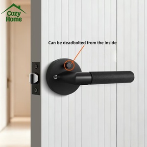 Maniglie per Porte di Design Italiano in Lega di Zinco Massiccia, Maniglie Quadrate e Serrature Zigrinate per Porte in Legno - Product Image 4
