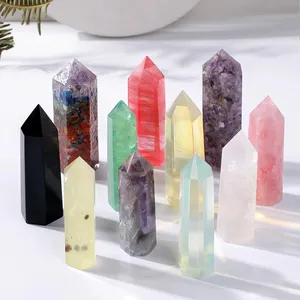 Высококачественные мини натуральные кристаллы, лечебный камень, белый кварц, обелиск, башня, палочка, оптовая продажа, украшение для дома