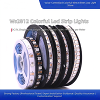 Bande LED RVB WS2812 Arc-en-ciel, éclairage d'ambiance pleine couleur, 5V, indice de protection IP20, intensité variable, circuit intégré programmable, lumière de fête DJ