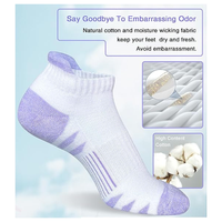 Chaussettes de sport à coussinets |   Chaussettes pour femmes en coton respirant antidérapantes avec soutien de la voûte plantaire pour la course à pied, la salle de sport et l'entraînement