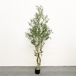 Venta al por mayor de fábrica, plantas decorativas de plástico de simulación para interiores, bonsái en maceta de imitación, pequeño olivo artificial - Product Image 4