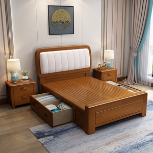 Arredamento Camera da <span class=keywords><strong>Letto</strong></span> Moderno <span class=keywords><strong>Letto</strong></span> <span class=keywords><strong>Singolo</strong></span> Semplice Design Bambini Legno Massello King Queen Size <span class=keywords><strong>Letto</strong></span> Contenitore in Legno per Ragazzi con Cassetto - Product Image 5