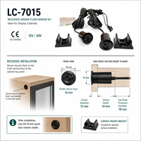 Interrupteur à capteur double porte OEM 12V 24V à contrôle centralisé pour systèmes d'éclairage LED d'armoires et de meubles LC-7015-24