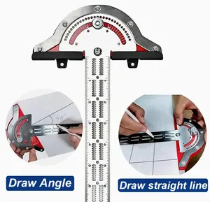 Règle <span class=keywords><strong>d</strong></span>'<span class=keywords><strong>angle</strong></span> multifonction pour menuisier avec rapporteur réglable, règle <span class=keywords><strong>de</strong></span> marquage en acier inoxydable pour charpentier - Product Image 5