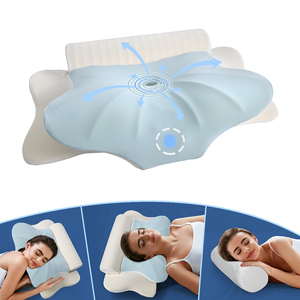 Oreiller ergonomique en mousse à mémoire de forme JTY Factory Sleep Doctor Approved Marine Solid Contour pour dormeurs latéraux, soutien cervical, écologique - Product Image 4