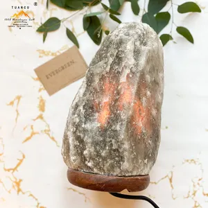 מוצר חדש himalayan מנורות מלח אפור בגודל גדול סלע מלח מנורת צורה טבעית ביד מגולף עם מתג dimmer ונורה