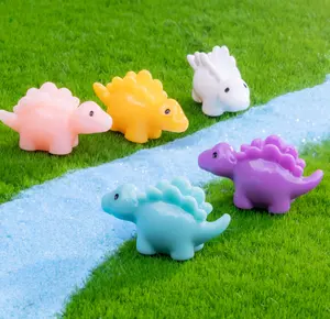 도매 새로운 귀여운 만화 공룡 동물원 동물 조각 어린이를위한 3D 장난감 생일 파티 케이크 토퍼 화분 장식