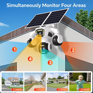 กล้องวงจรปิดรักษาความปลอดภัยแบบไร้สาย 20MP 5 เลนส์ พลังงานแสงอาทิตย์ ซูม 18 เท่า สำหรับใช้งานกลางแจ้ง นอกพื้นที่เชื่อมต่อระบบไฟฟ้า เหมาะสำหรับฟาร์ม ไซต์ก่อสร้าง ระบบตรวจสอบ CCTV ขายส่ง - Product Image 4