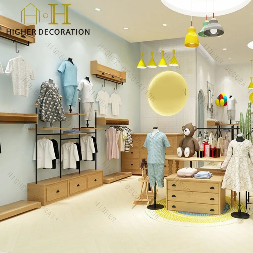Children Clothing Shop Display Showcase Stylish Functional