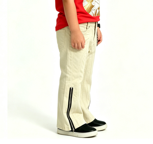 SOONREE - Jeans évasés pour enfants - Design tendance - <span class=keywords><strong>Beige</strong></span> - Fermeture éclair - Denim - Streetwear - Hip Hop - Pantalons pour garçons - Vente en gros - Haute qualité - OEM - Product Image 5