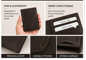 Handmade Genuine Leather Wallet with Slim Design and Durable Stitching for Everyday Use - Product Image 3