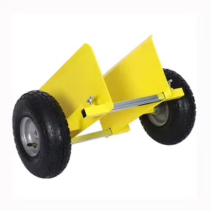 JH-Mech porta dolly para chapa de drywall, aparelho pesado com rodas pneumáticas de 10" com painel de metal amarelo ajustável