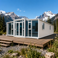 Maison conteneur modulaire préfabriquée Jiezhu à double aile extensible, respirante, imperméable, ignifuge et épaissie, garantie 1 an