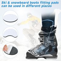 Bandes auto-adhésives noires à crochets et boucles, inserts de protection anti-ampoules pour talon et cheville, coussinets en forme de J pour l'ajustement des bottes de ski et de snowboard