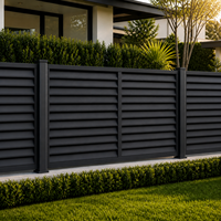 Paneles de Cerca de Privacidad con Rejillas de Aluminio, Pantalla de Listones Angulados para Seguridad en Patios de Villas, Recubrimiento en Polvo Estable a los Rayos UV, 10 Años de Garantía Antioxidante