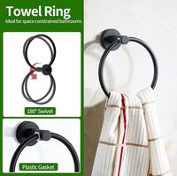 Lot de 10 accessoires de salle de bain modernes et durables en acier inoxydable, sans électricité, comprenant des barres porte-serviettes de 40 cm et des porte-rouleaux de papier toilette