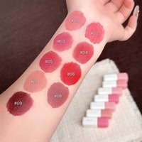Rouge à lèvres LUCKGO Candy Story 3,5g, crème soyeuse, brillant hydratant, teinte pour les lèvres, 9 couleurs, faible saturation, adapté aux peaux jaunes