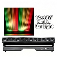 FEIYUEYUE Barra de Luz Móvil LED RGBW de 12x40W con Tira Estroboscópica Lateral, DMX, Zoom, Beam, Wash, Luz Lineal para Escenario, DJ, Club, Conciertos