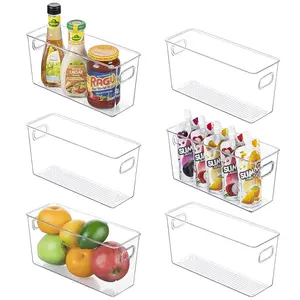 Rõ Ràng Acrylic Pantry Organizer Thùng Lưu Trữ Thực Phẩm Thùng Với Xử Lý Tủ Bếp Organizer