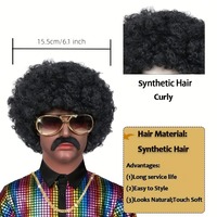 Perruque Hippie pour Hommes Adultes, Lunettes de Soleil, Collier de la Paix - Accessoires de Costume d'Halloween en Polyester, Confortables et Faciles à Utiliser, Vente en Gros