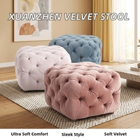 Meubles de salon modernes, tabouret italien de haute qualité, chaise ottoman, banc capitonné en velours, confortable pour appartement