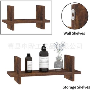 Wall Mounted Floating <b>Shelf</b> Wooden Storage <b>Rack</b> For Bathroom Toiletries Display Multipurpose <b>Shelves</b> - Product Image 4