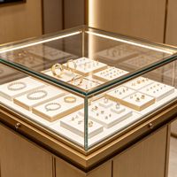 Vitrine à bijoux éclairée par LED, couleur personnalisable, durable, écologique, recyclable, étanche, robuste, légère, facile à nettoyer
