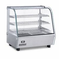 Elektrische Theken-Vitrine für Brot, Pizza, Hähnchen, Würstchen und Snacks mit 3 Regalen & Schiebetüren, 120L, ETL, CE