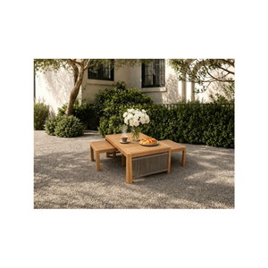 Mesa de Centro Devora con Acabado de Madera Veteada, Diseño Moderno y Elegante con Detalles Metálicos para Sala de Estar, Mueble para el Hogar - Product Image 4